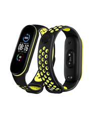 Silicone Waterproof Replacement Bracelet Strap for Xiaomi Mi Band 7, Yellow/Black