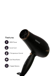 Geepas Hair Dryer with 2 Speed Control, 2200W, Black