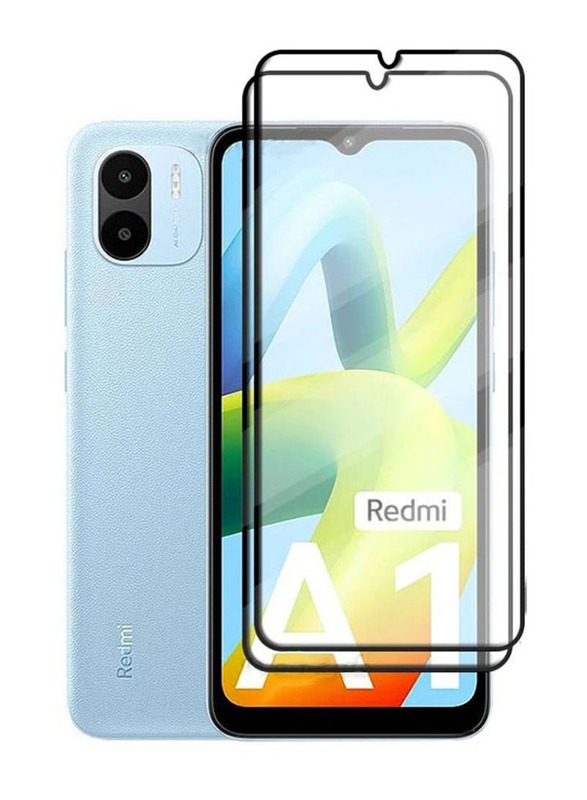 Xiaomi Redmi A1 2-Piece Shockproof Full Coverage Tempered Glass Screen Protector, Clear