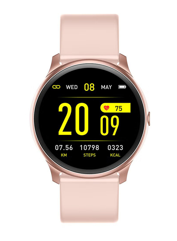 Kingwear 1.3-inch Multi-Sports Mode Smartwatch with BT 4.0 and Waterproof, Pink