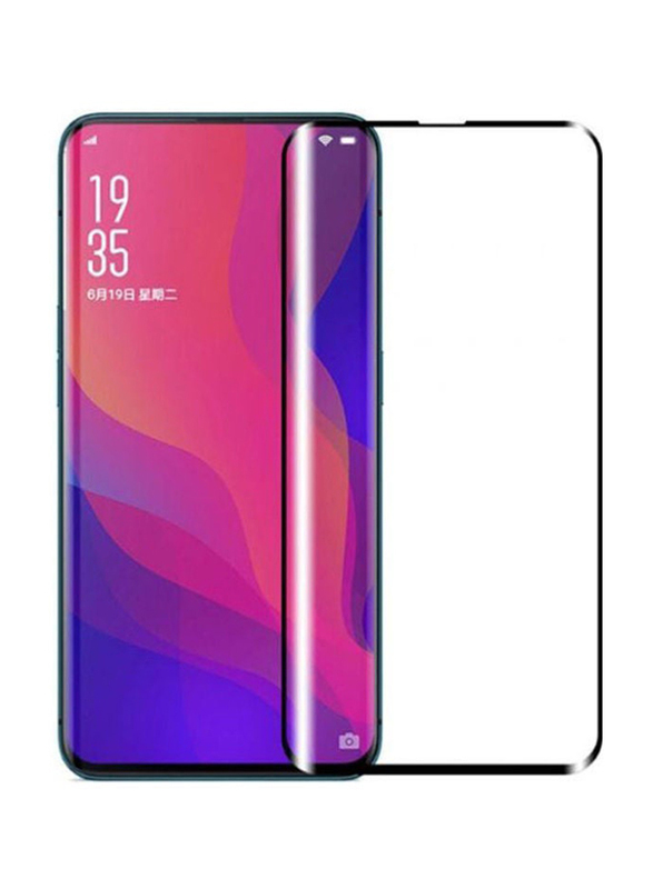 Oppo Find X Full Cover Film 3D Curved Edge Tempered Glass Mobile Phone Screen Protector, Clear/Black