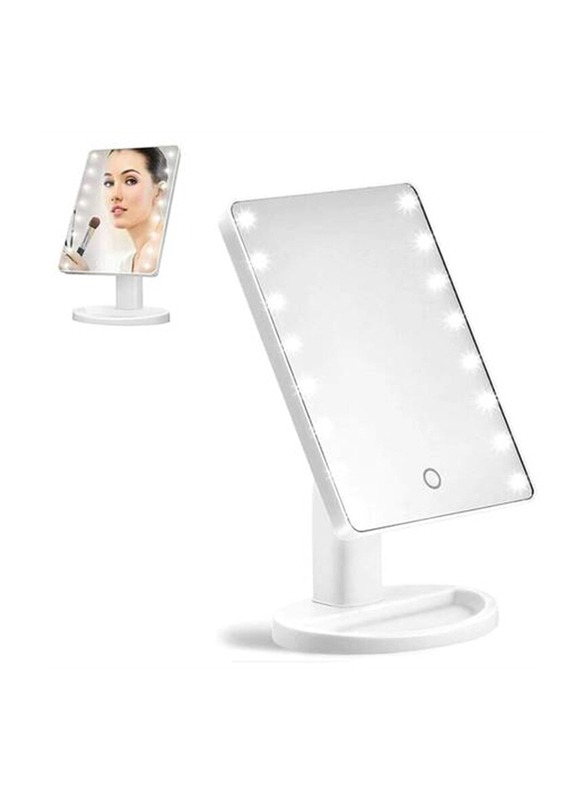 Touch Screen Lightning Vanity Makeup Mirror With Led Lights, White
