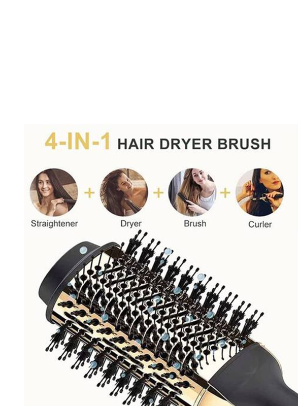 Enzo One-Step Hair Dryer & Volumizer Hot Air Brush, Black/Gold