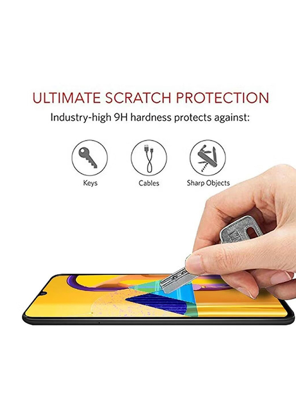 Samsung Galaxy A50 Full Glue Edge-to-Edge Tempered Glass Screen Protector, Clear/Black