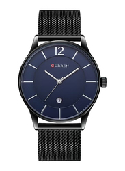 Curren Analog Watch for Men with Stainless Steel Band, Water Resistant, 8231, Black