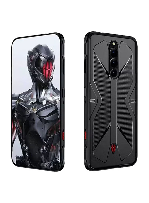 Olliwon Red Nubia Magic 8 Pro/8 Pro+ Protective Shockproof Soft Silicone Back Mobile Phone Case Cover, Black