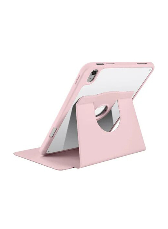 10.9-inch Apple iPad (10th Generation) (2022) Hard PC Back Shell Slim, Hard Shell Folio, Auto Sleep/Wake 360° Rotating Stand Smart Tablet Case Cover, Pink