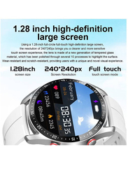 Bluetooth Voice Call HD Full Touching Screen Fitness Trackers with Smart Reminder Heart Rate Sleep Monitor IP67 Waterproof Fitness Smartwatch, Silver