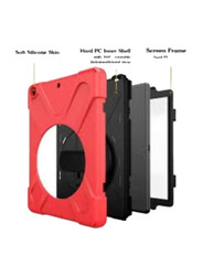 Apple iPad Pro 10.2 Inch 2021/2020/2019 3 Layer Kickstand Mobile Phone Case Cover, Red