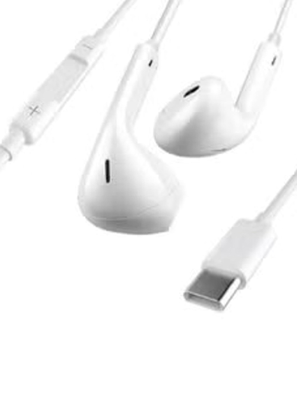 Wired Type-C In-Ear Earphone with Mic, White