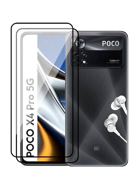 Xiaomi Poco X4 Pro 5G Easy to Install Full Coverage HD Clear Anti-Scratch Anti-Fingerprint Tempered Glass Screen Protector, 2 Piece, Clear