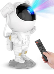 Kids Astronaut Star Galaxy Projector Light with Timer and Remote Control, White