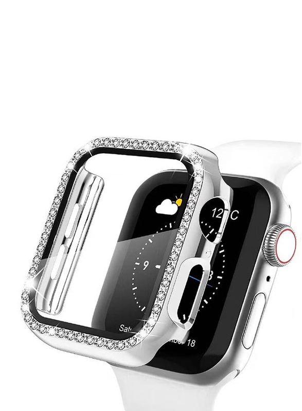 Diamond Guard Shockproof Case Cover for Apple Watch 45mm, Silver