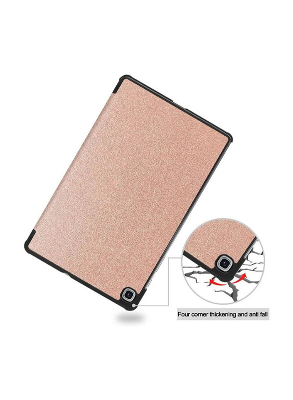 Samsung Galaxy Tab S6 Lite 10.4 Inch Protective Stand Slim Lightweight Folio Hard Shell Tablet Flip Case Cover, Rose Gold