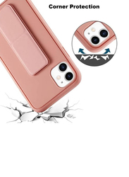 Apple iPhone 11 Premium Quality Hand Grip Foldable Magnetic Kickstand Wrist Strap Finger Grip Mobile Phone Case Cover, Pink