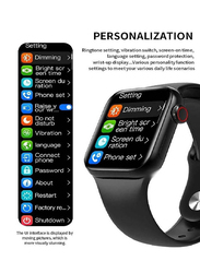 Android Smartwatch, 1.57-inch Square Screen, Heart Rate Monitoring, Bluetooth HD Call, Black