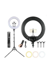 Universal 21-inch Selfie LED Photography Video Lighting Studio Ring Light, White/Black