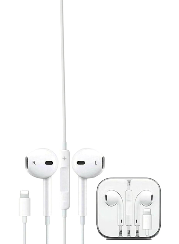 Lightning Cable In-Ear Earphone for Apple iPhone X/11/12, White