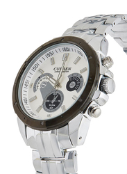 Curren Analog Watch for Men with Metal Band, 8009, Silver-White