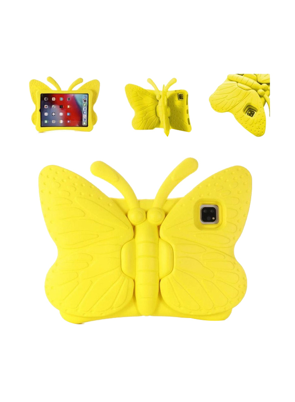 Apple iPad Air 4th Gen 10.9-inch 2020 / iPad Pro 11 2020 / 2018 Kids Butterfly EVA Foam Kickstand Lightweight Tablet Case Cover, Yellow