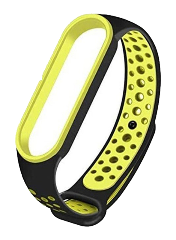 Silicone Replacement Wristband Waterproof Bracelet Strap for Xiaomi Mi Band 7, Black/Green