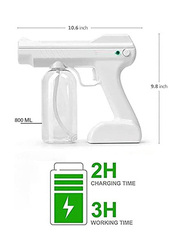 Atomizer Rechargeable Portable Wireless Nano Light Disinfectant Spray Gun, Blue/White