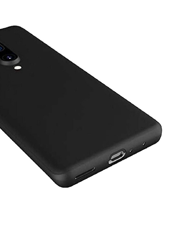 OnePlus 8 Soft Slim Flexible Shock Absorbent Protective Mobile Phone Case Cover, Black