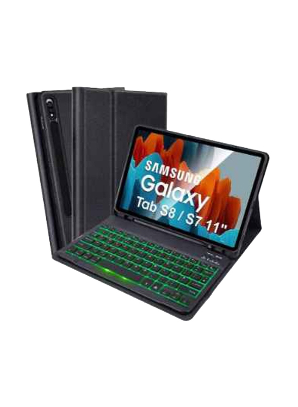 Samsung Galaxy Tab S8/S7 Keyboard Case With Backlit, Black