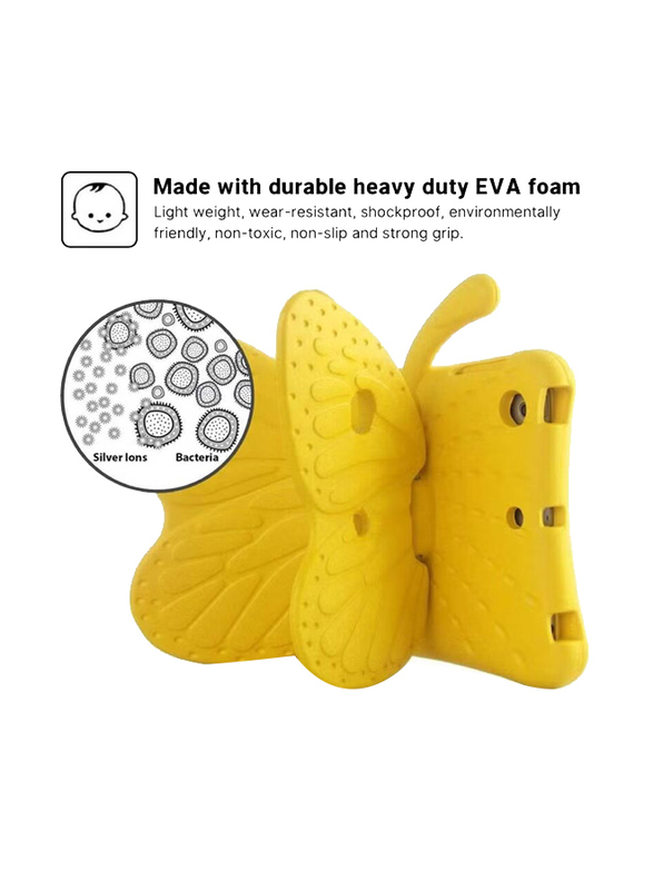 Apple iPad Air 9.7 Inch Kids EVA Butterfly Stand Light Weight Tablet Case Cover, Yellow