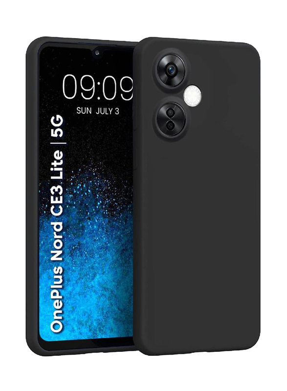 Olliwon OnePlus Nord CE 3 Lite 5G Protective Camera Protection Soft Flexible Silicone Mobile Phone Case Cover, Black