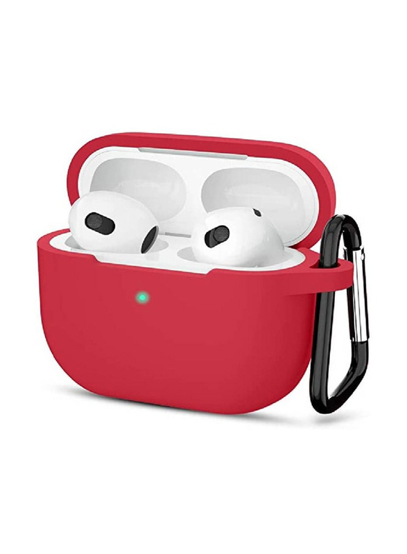 Silicone Protective Case Cover for Apple AirPods 3 3rd Generation, Red