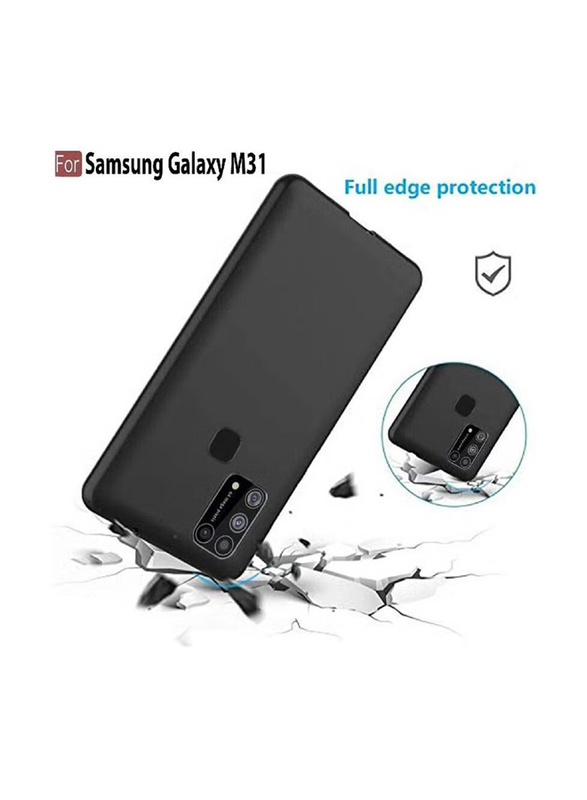 Samsung Galaxy M31 Protective Soft Silicone Mobile Phone Case Cover, Black