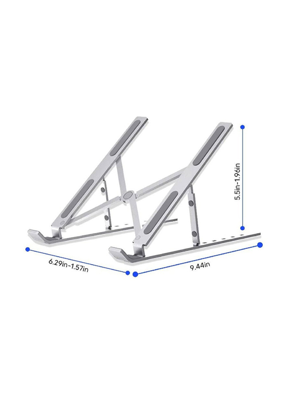 Adjustable Aluminium Laptop Stand, Silver