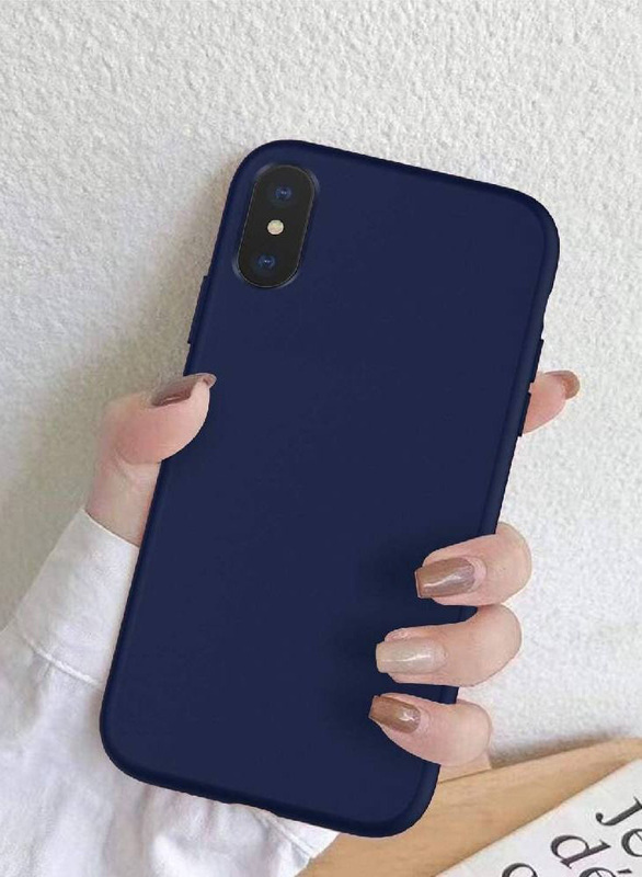 Apple iPhone XS Max Protective Soft Silicone Back Mobile Phone Case Cover, Dark Blue