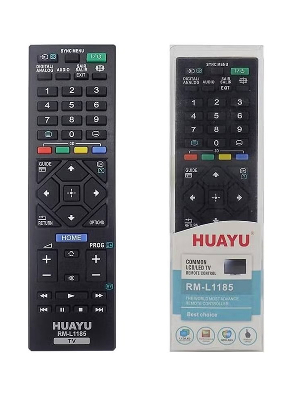 Huayu Replacement Remote Control for Sony Smart LCD LED TV's, Black