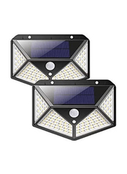 YX-100 New Arrival Solar Interaction Wall Lamp 100 Led, 2 Pieces, Black