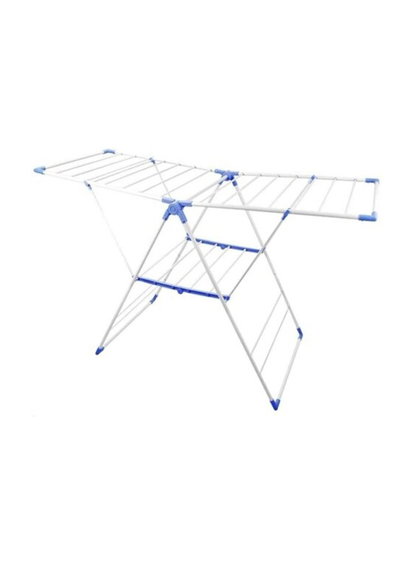 Foldable Cloth Dryer Stand, Blue/White