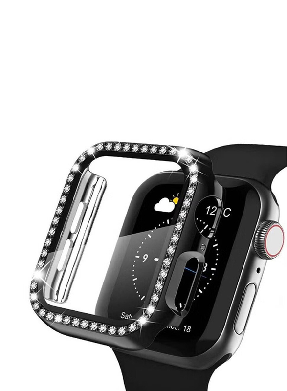 Diamond Guard Shockproof Frame Case Cover for Apple Watch 45mm, Black