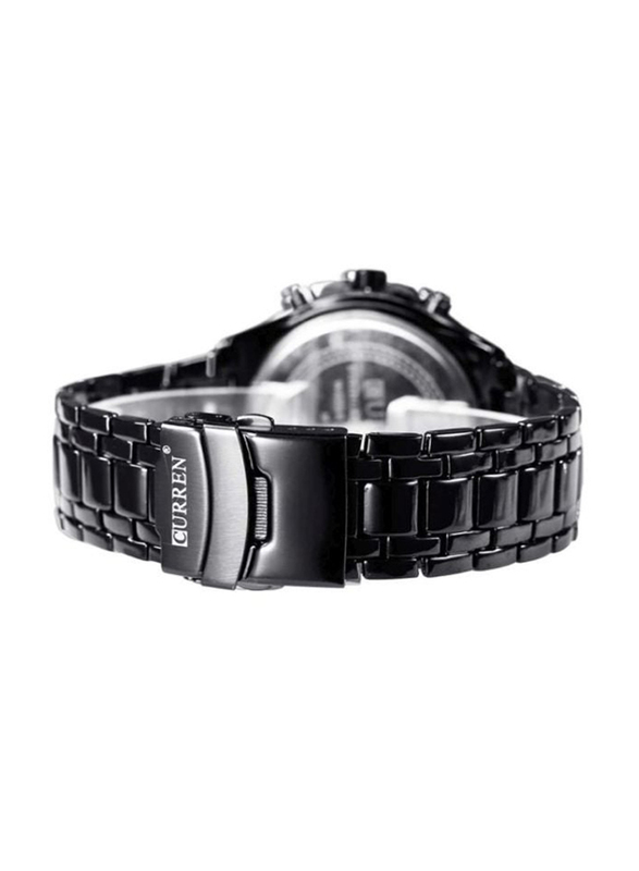 Curren Analog Watch for Men with Stainless Steel Band, 8023, Black-Black