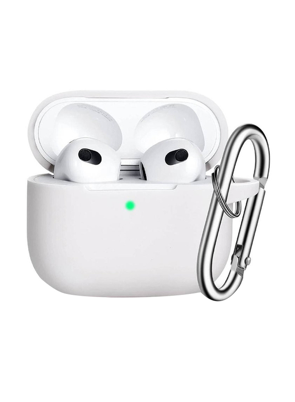 Silicone Protective Case Cover for Apple AirPods 3 3rd Generation, White