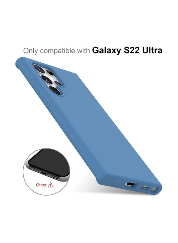 Samsung Galaxy S22 Ultra Protective Shock-Proof Soft Gel Rubber Matte Finish Designed Back Mobile Phone Case Cover, Blue