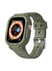 Icu Protective Shockproof Band with Bumper Rugged Men TPU Sport Case for Apple Watch Ultra 49mm, Green