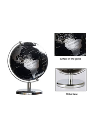 8-inch Metallic World Globe, Black