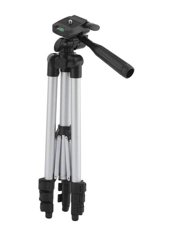 Foldable Aluminium Tripod Stand for Camera, Silver/Black
