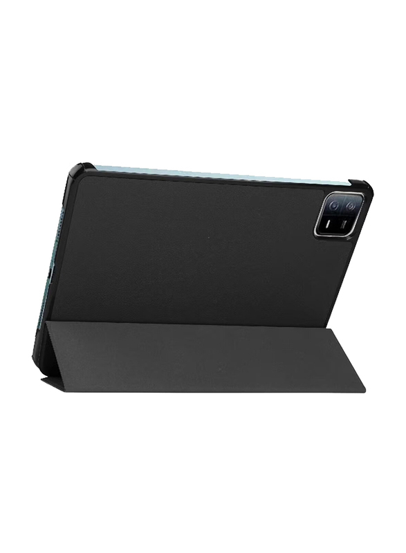 Dux Ducis Xiaomi Pad 6/6 Pro Premium PU Ultra Thin Smart Case Cover with Tempered Glass Screen Protector, Black