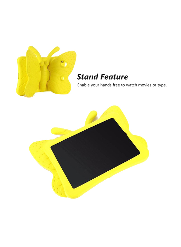 Apple iPad Generation 9th/8th/7th 10.2/10.5-inch Kids EVA Foam Shockproof Kickstand Butterfly Lightweight Case Cover, Yellow