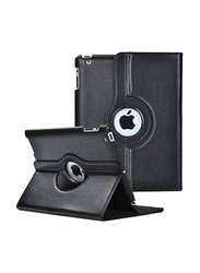 Leather 360 Degree Rotating Stand Folio Case Cover for Apple iPad 2/3/4, Black