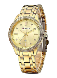 Curren Analog Watch for Women with Stainless Steel Band, Water Resistant, Cu9010GG, Gold