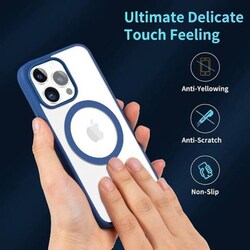 Apple iPhone 14 Pro Protective Shockproof Anti-Yellow Scratch-Resistant MagSafe Mobile Phone Case Cover, Blue