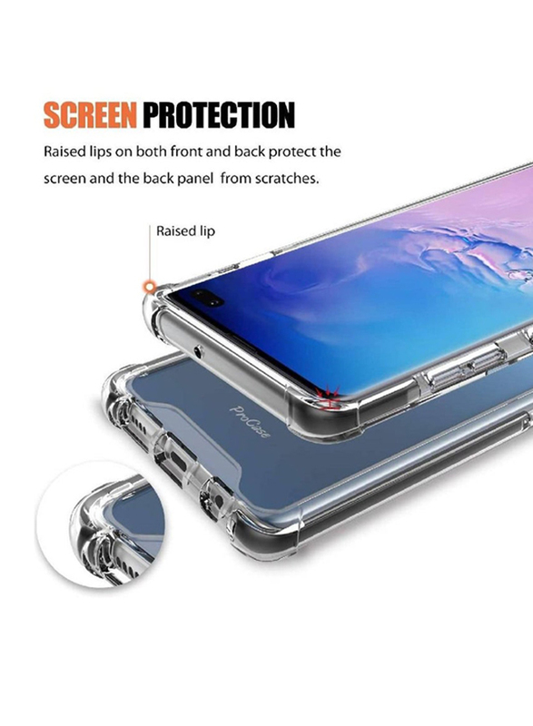 Samsung Galaxy S10 Protective Shock Absorption Bumper Soft Transparent Mobile Phone Case Cover, Clear